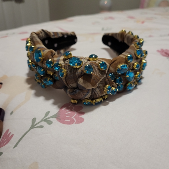 Lele Sadoughi Embellished Headband with Blue Accents